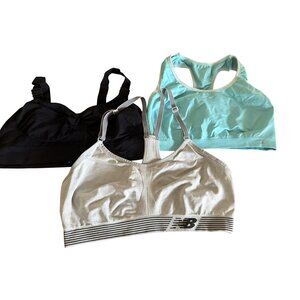 Set Of 3 Womens Sports Bras Assorted Colors & Brands Straps Sz L & XL